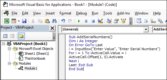 excel visual basic example